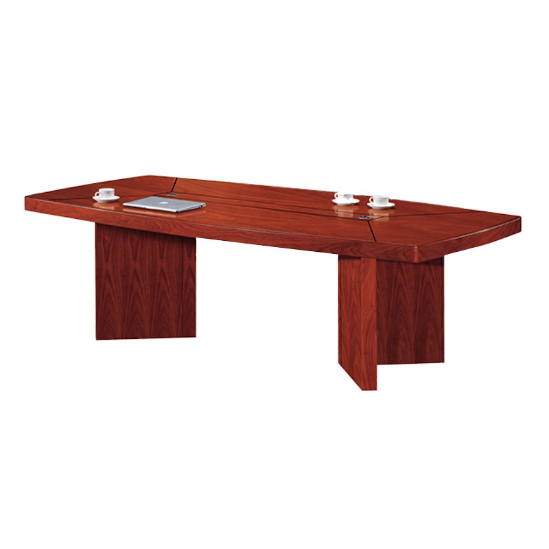 悦山 长桌会议桌油漆长条桌开会小型洽谈桌 胡桃木色 2400*1200*760mm*1张